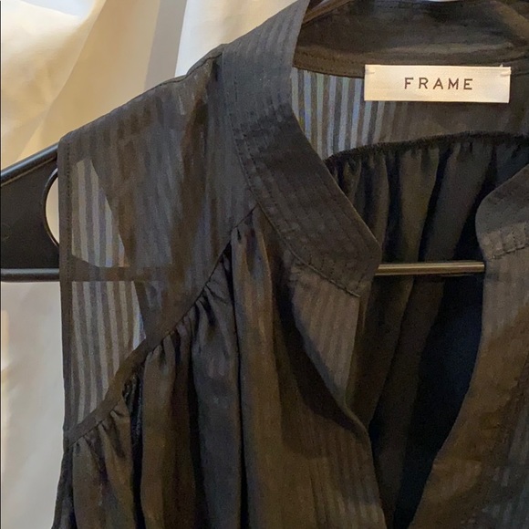 ✨FRAME ✨100% Silk Sleeveless Peplum Top - Noir🥰 - Picture 8 of 10